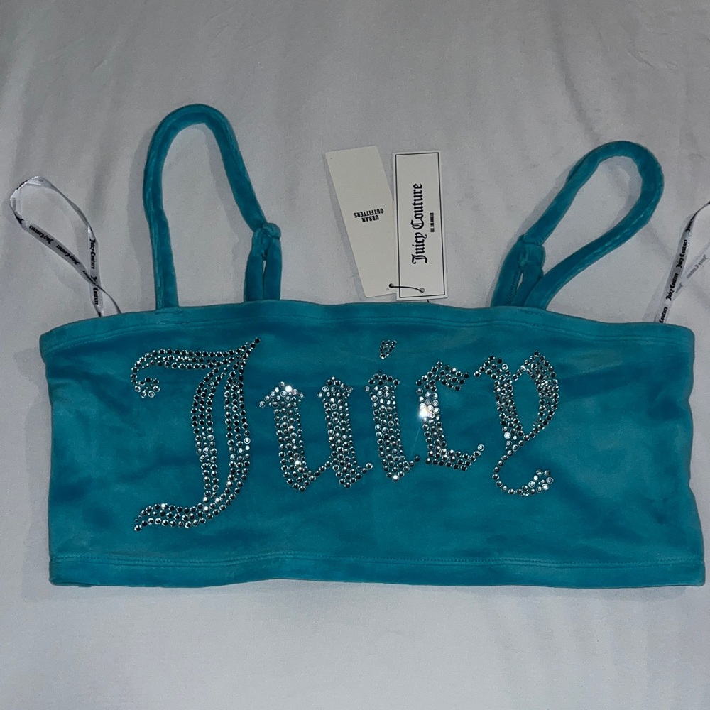 Juicy Couture Turquoise Rhinestone Tube Top